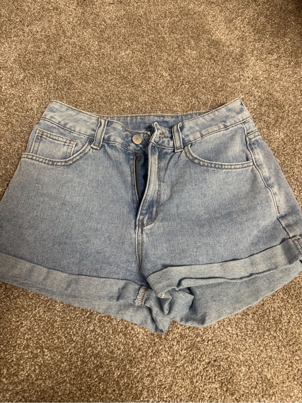 Light Blue Denim Women’s Rolled-Hem Shorts